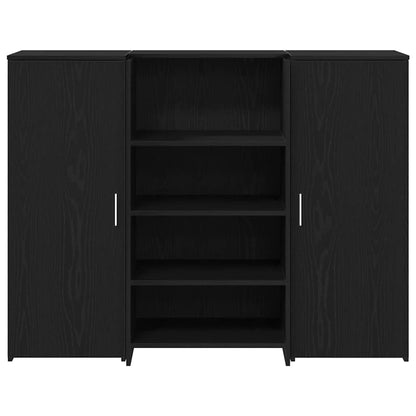 vidaXL Reception Desk Black Oak 135x50x103.5 cm Engineered Wood
