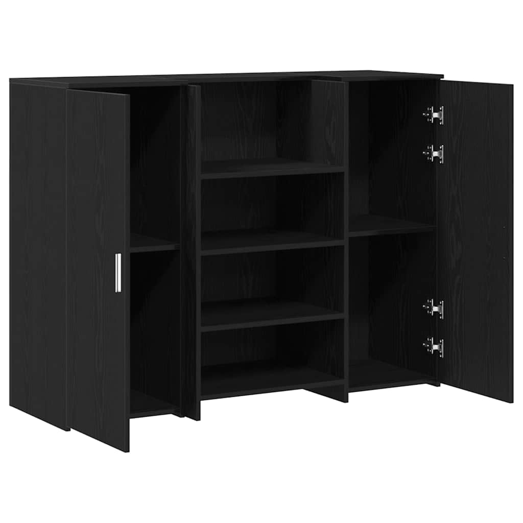 vidaXL Reception Desk Black Oak 135x50x103.5 cm Engineered Wood
