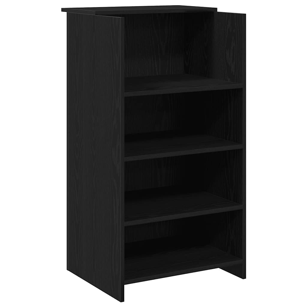 vidaXL Reception Desk Black Oak 135x50x103.5 cm Engineered Wood