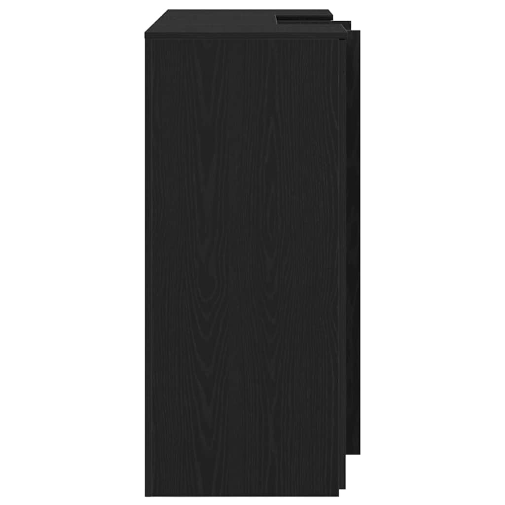 vidaXL Reception Desk Black Oak 135x50x103.5 cm Engineered Wood
