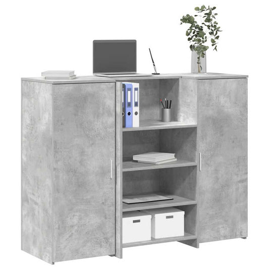 vidaXL Reception Desk Concrete Grey 135x50x103.5 cm Engineered Wood