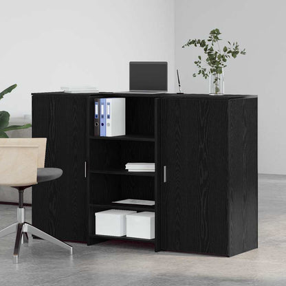 vidaXL Reception Desk Black Oak 155x50x103.5 cm Engineered Wood