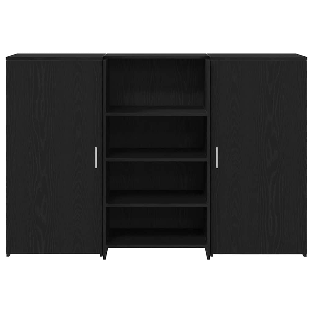 vidaXL Reception Desk Black Oak 155x50x103.5 cm Engineered Wood