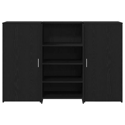 vidaXL Reception Desk Black Oak 155x50x103.5 cm Engineered Wood