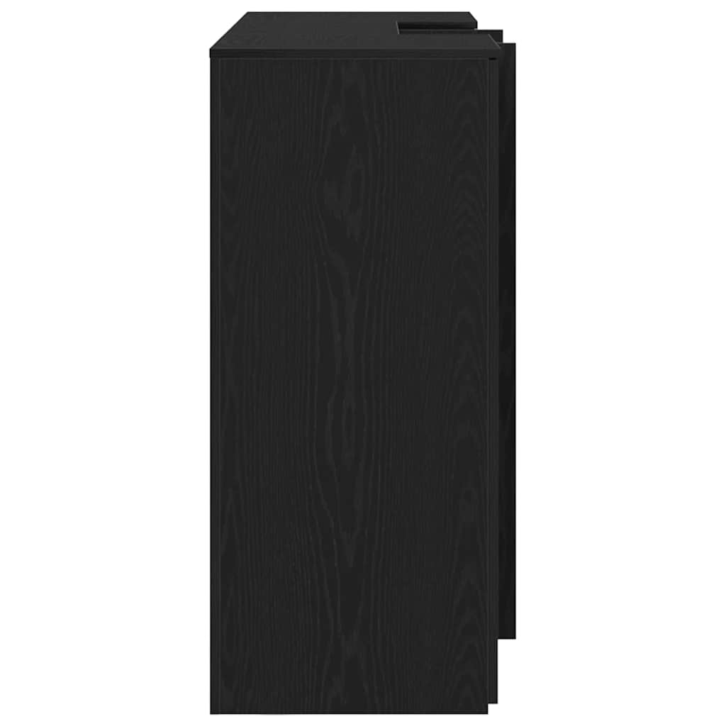 vidaXL Reception Desk Black Oak 155x50x103.5 cm Engineered Wood