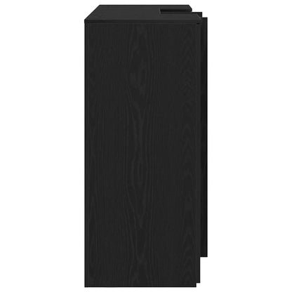vidaXL Reception Desk Black Oak 155x50x103.5 cm Engineered Wood