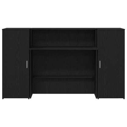 vidaXL Reception Desk Black Oak 180x50x103.5 cm Engineered Wood