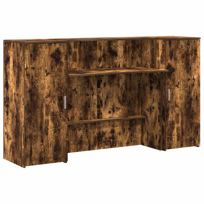 vidaXL Reception Desk Smoked Oak 180x50x103.5 cm Engineered Wood