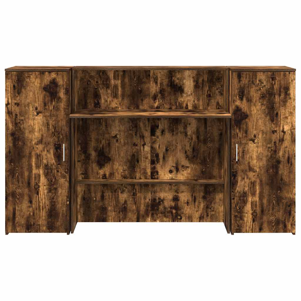 vidaXL Reception Desk Smoked Oak 180x50x103.5 cm Engineered Wood
