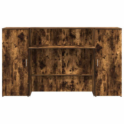 vidaXL Reception Desk Smoked Oak 180x50x103.5 cm Engineered Wood