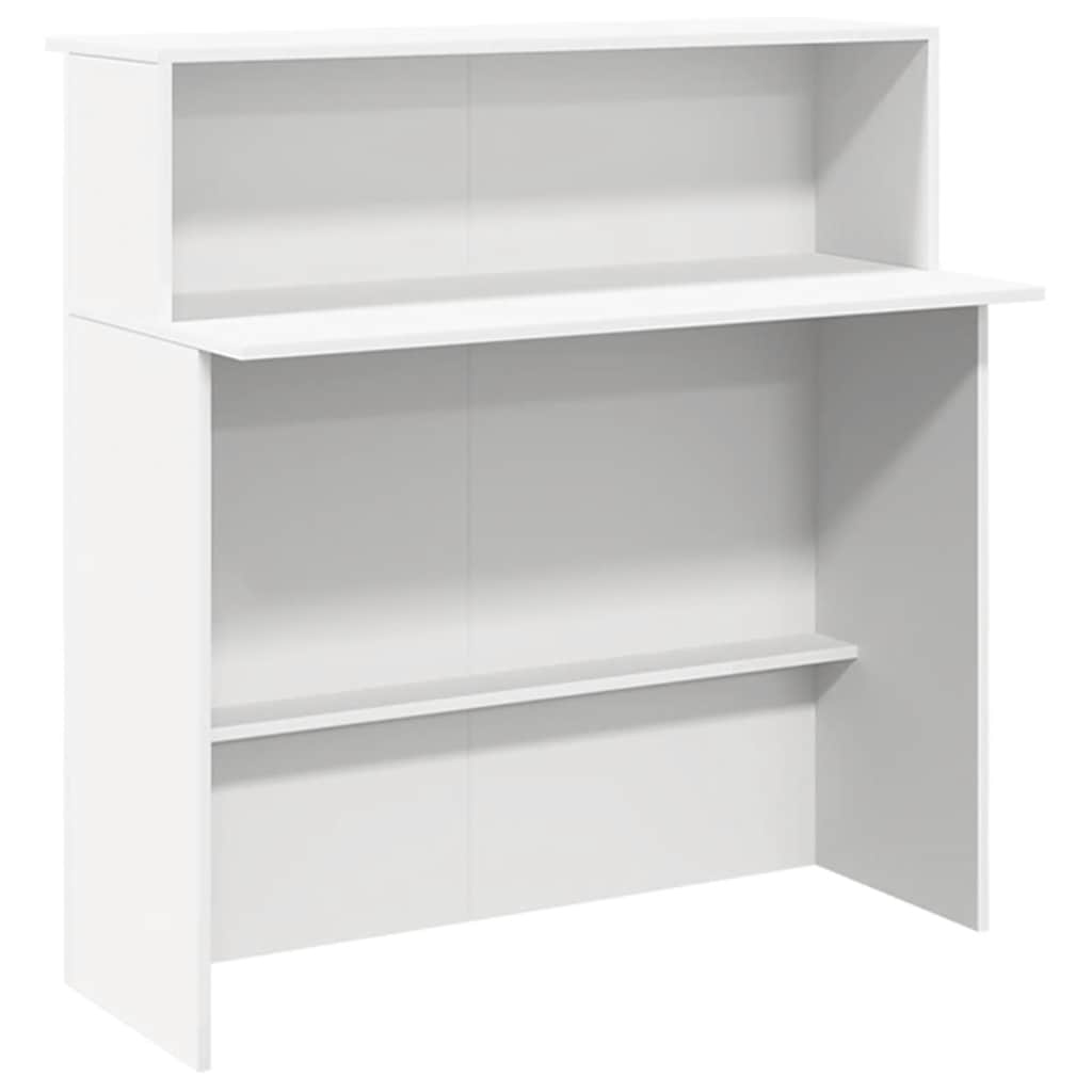 vidaXL Reception Desk White 200x50x103.5 cm Engineered Wood