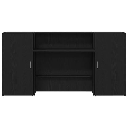 vidaXL Reception Desk Black Oak 200x50x103.5 cm Engineered Wood