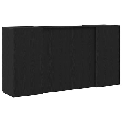 vidaXL Reception Desk Black Oak 200x50x103.5 cm Engineered Wood