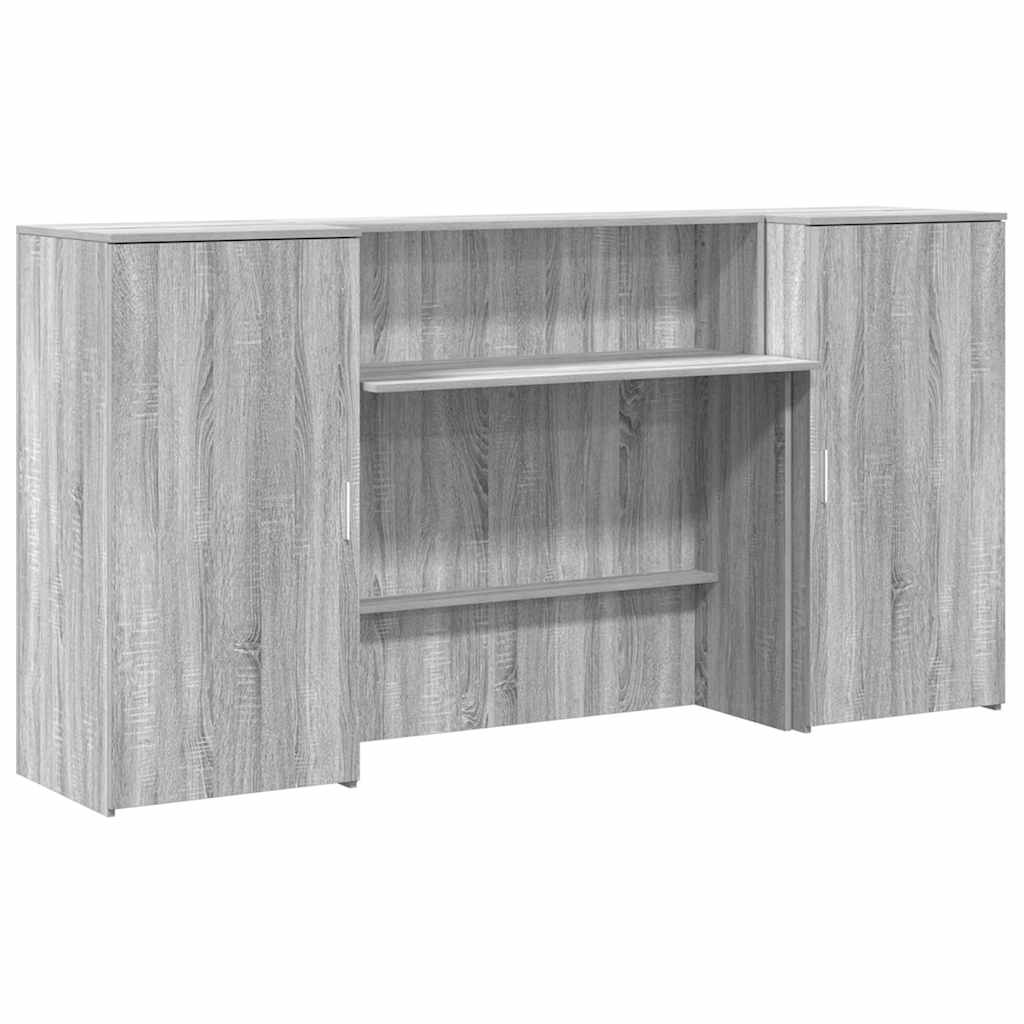 vidaXL Reception Desk Grey Sonoma 200x50x103.5 cm Engineered Wood