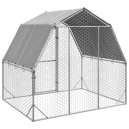 vidaXL Chicken Run with Roof 2.5x2x2.25 m Galvanised Steel
