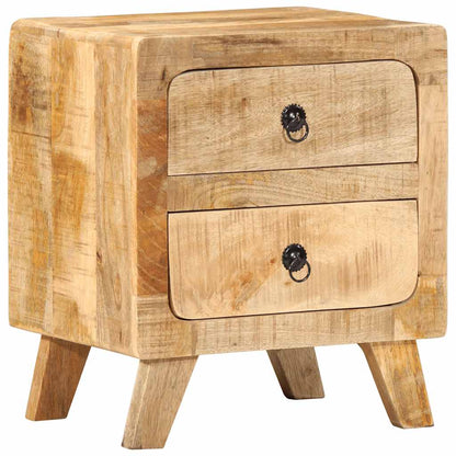 vidaXL Bedside Cabinet 2 pcs 40x32x46 cm Solid Wood Rough Mango