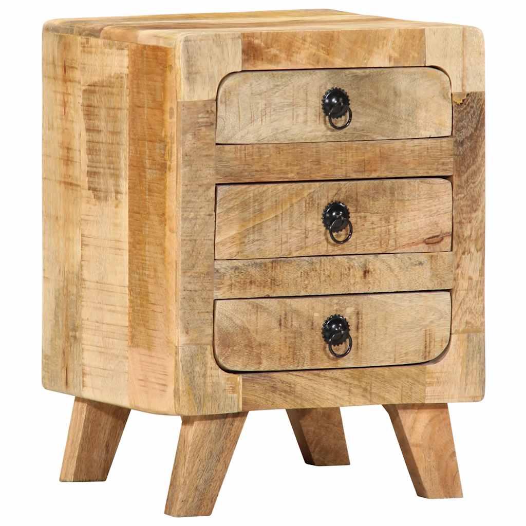 vidaXL Bedside Cabinet 37x32x50 cm Solid Wood Rough Mango