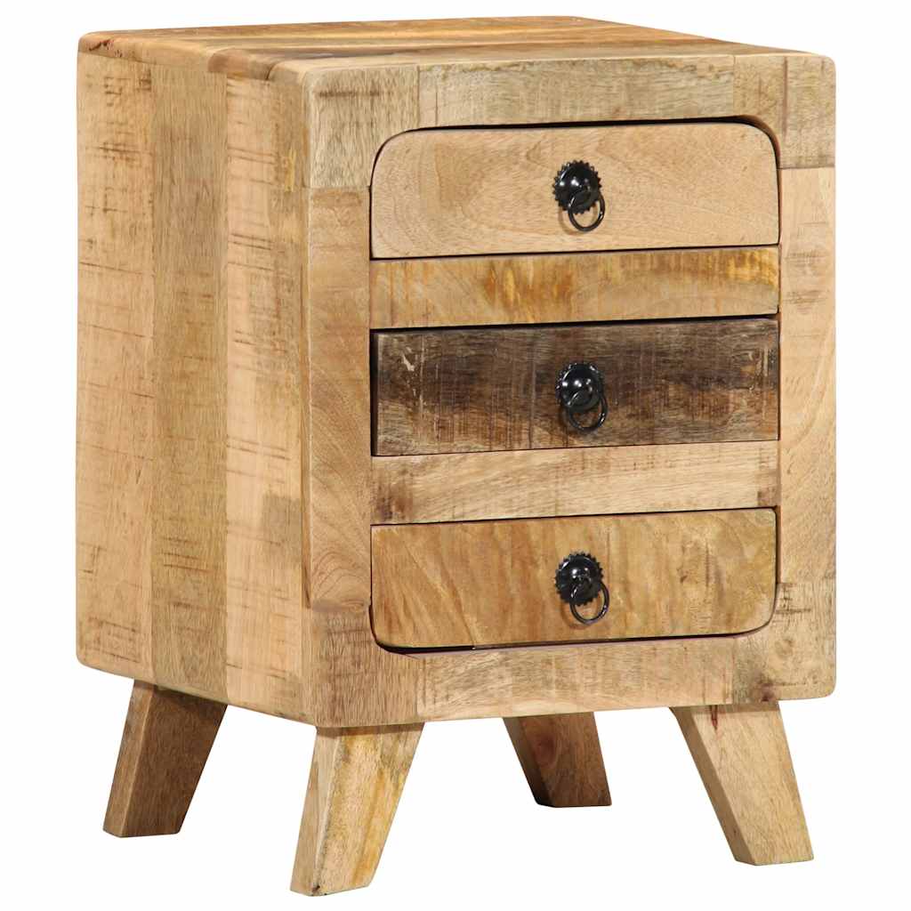 vidaXL Bedside Cabinet 37x32x50 cm Solid Wood Rough Mango