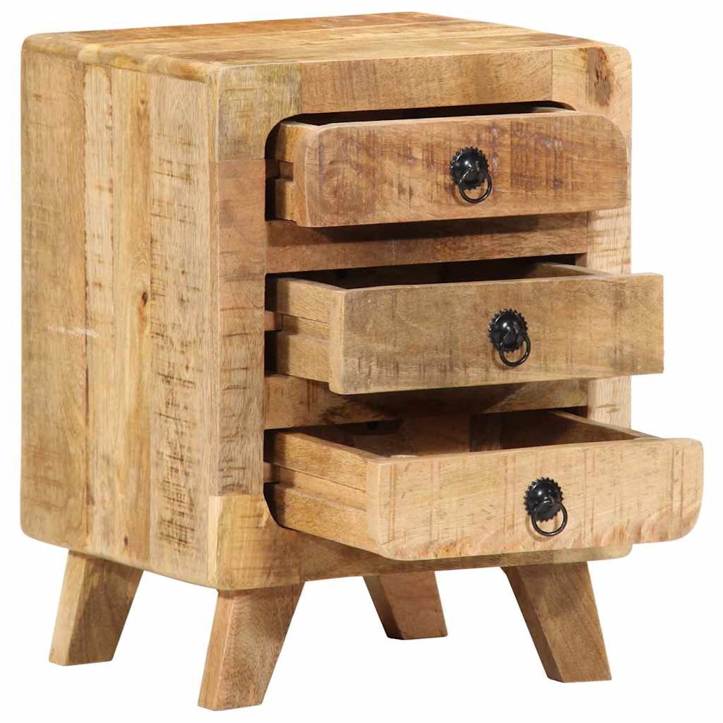 vidaXL Bedside Cabinet 37x32x50 cm Solid Wood Rough Mango