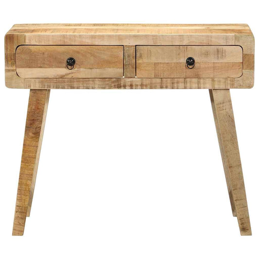vidaXL Console Table 90x32x75 cm Solid Wood Rough Mango