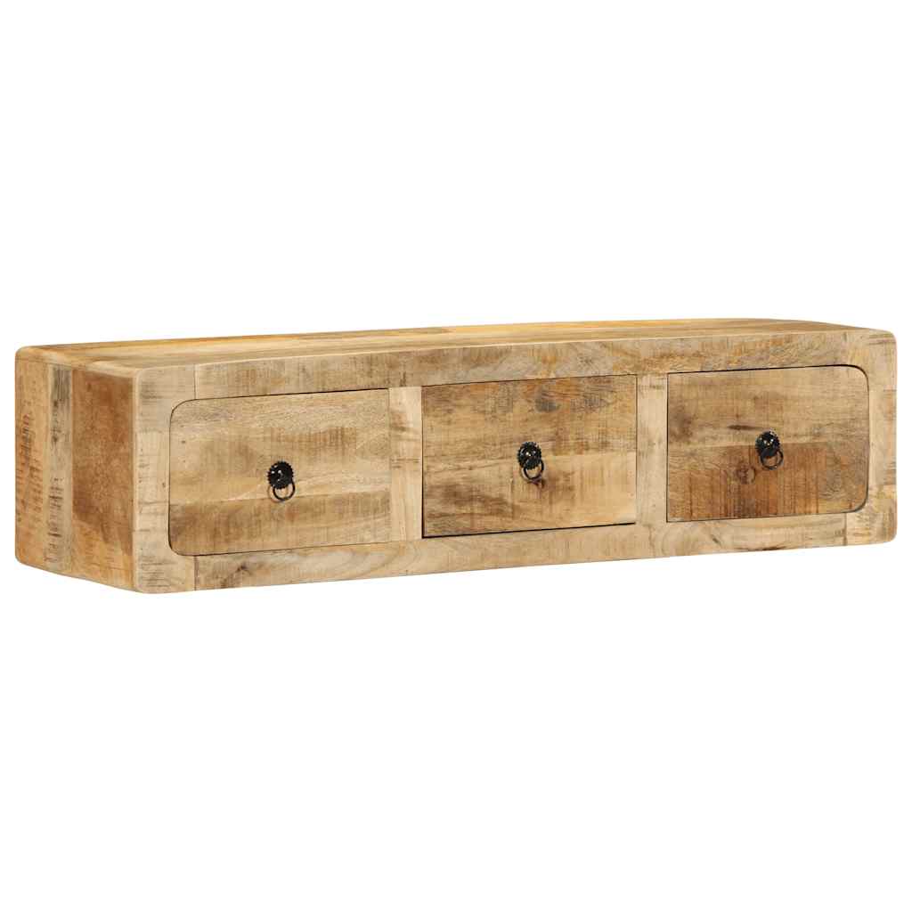 vidaXL Wall-mounted TV Cabinet 100x32x25 cm Solid Wood Rough Mango