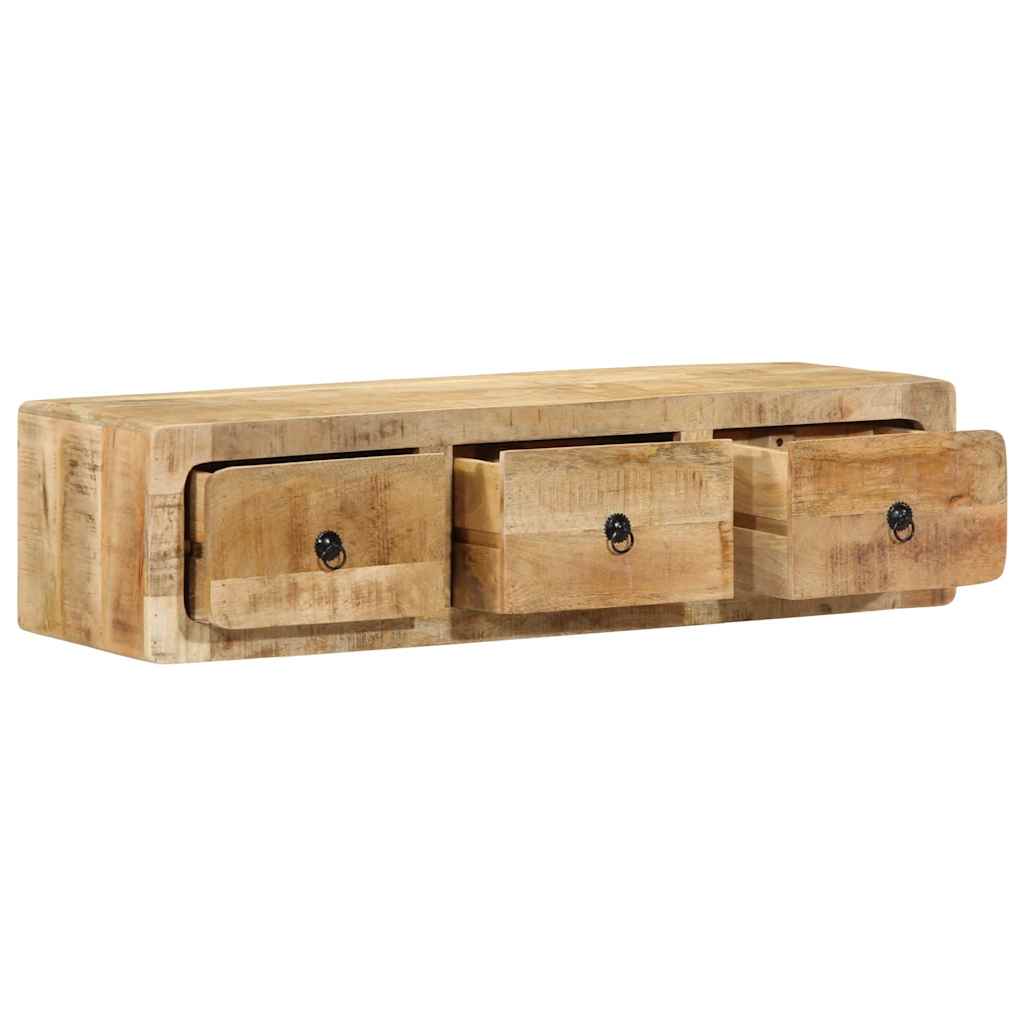 vidaXL Wall-mounted TV Cabinet 100x32x25 cm Solid Wood Rough Mango