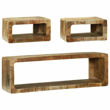 vidaXL TV Cabinet Set with Shelf 3 pcs Brown Solid Mango wood