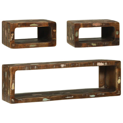 vidaXL TV Cabinet Set with Shelf 3 pcs Multicolour Solid Reclaim wood