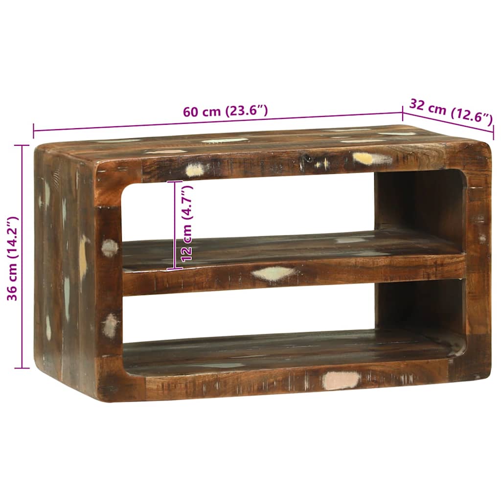 vidaXL TV Cabinet Multicolour 60 x 32 x 36 cm Solid Reclaim wood