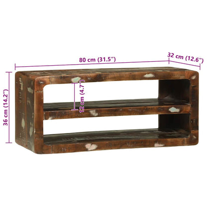 vidaXL TV Cabinet Multicolour 80 x 32 x 36 cm Solid Reclaim wood