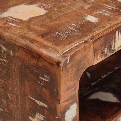 vidaXL End Table with Shelf Brown 40 x 32 x 46 cm Solid Reclaim Wood