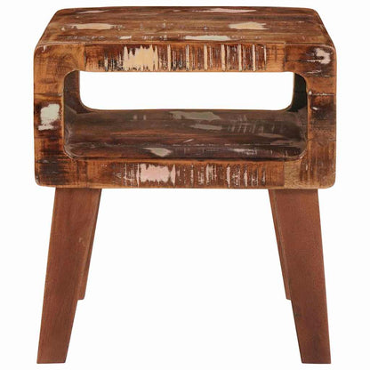 vidaXL End Table with Shelf Brown 40 x 32 x 46 cm Solid Reclaim Wood