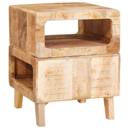 vidaXL End Table with Shelf Brown 40 x 40 x 49 cm Solid Mango Wood