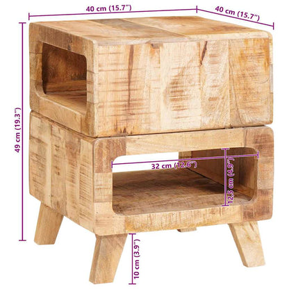 vidaXL End Table with Shelf Brown 40 x 40 x 49 cm Solid Mango Wood