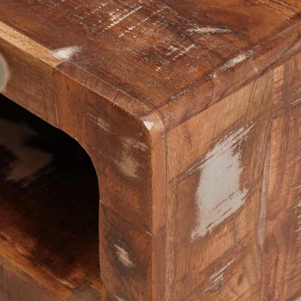 vidaXL End Table with Shelf Brown 40 x 40 x 49 cm Solid Reclaim Wood