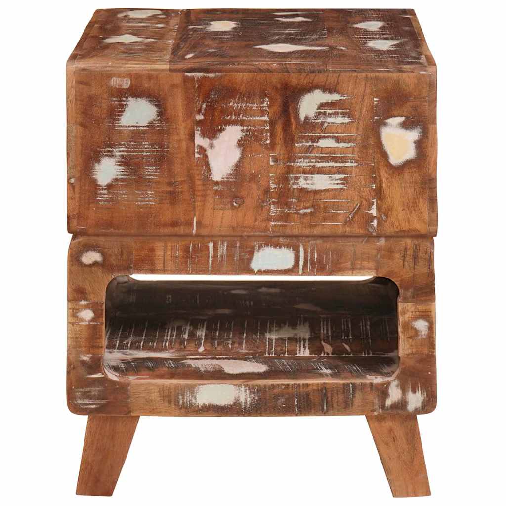 vidaXL End Table with Shelf Brown 40 x 40 x 49 cm Solid Reclaim Wood