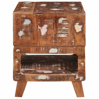 vidaXL End Table with Shelf Brown 40 x 40 x 49 cm Solid Reclaim Wood