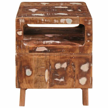 vidaXL End Table with Shelf Brown 40 x 40 x 49 cm Solid Reclaim Wood
