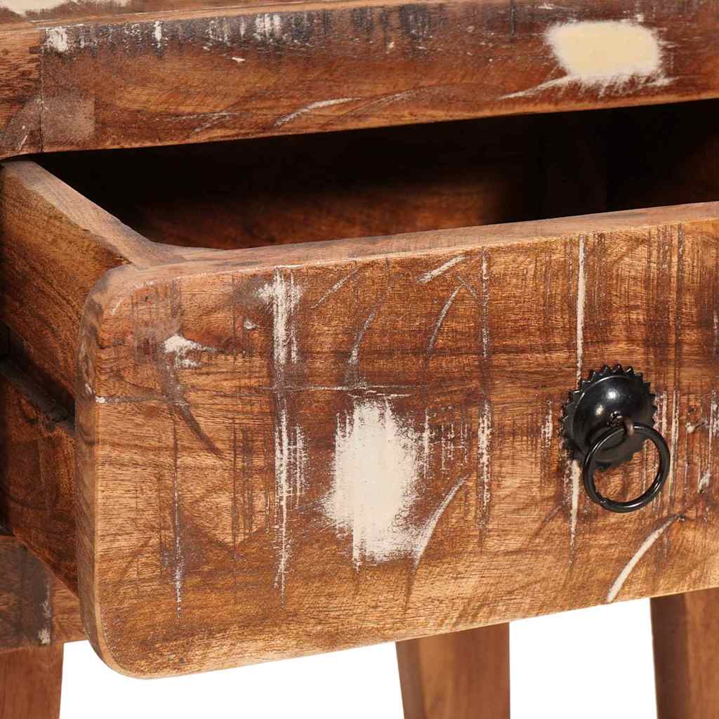 vidaXL End Table with Drawer Brown 40 x 32 x 46 cm Solid Reclaim Wood