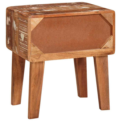 vidaXL End Table with Drawer Brown 40 x 32 x 46 cm Solid Reclaim Wood