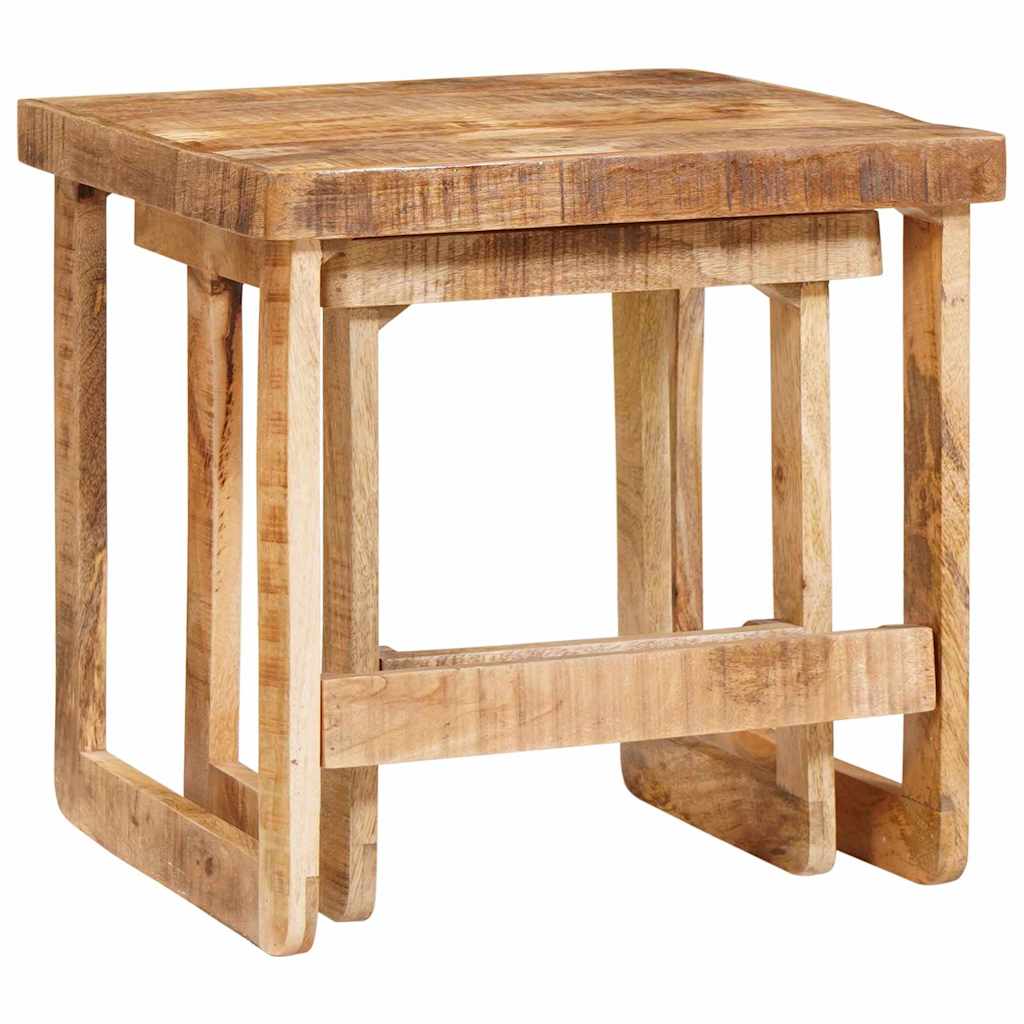vidaXL Nesting Tables 2 pcs Brown 46 x 46 x 45 cm Solid Mango Wood