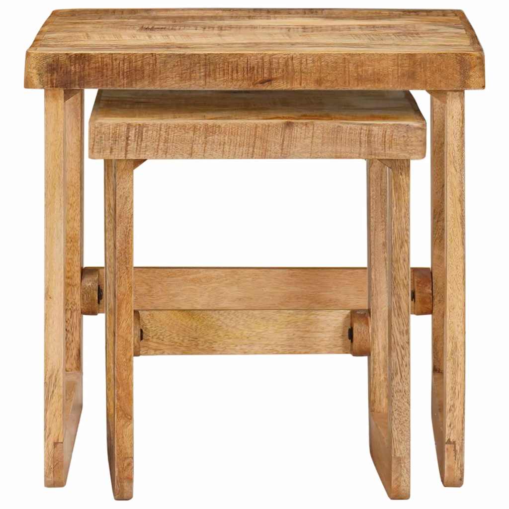 vidaXL Nesting Tables 2 pcs Brown 46 x 46 x 45 cm Solid Mango Wood