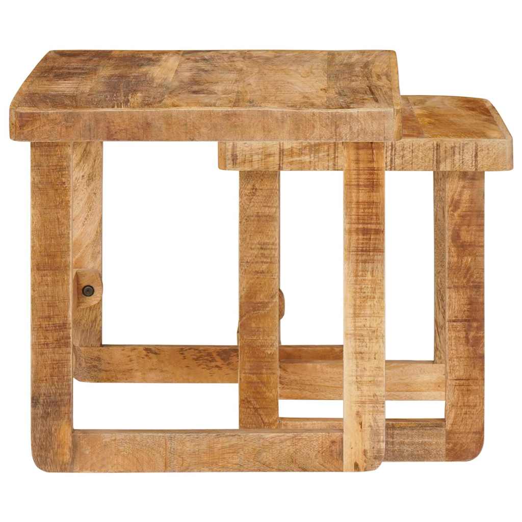 vidaXL Nesting Tables 2 pcs Brown 46 x 46 x 45 cm Solid Mango Wood