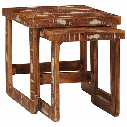 vidaXL Nesting Tables 2 pcs Brown 46 x 46 x 45 cm Solid Reclaim Wood