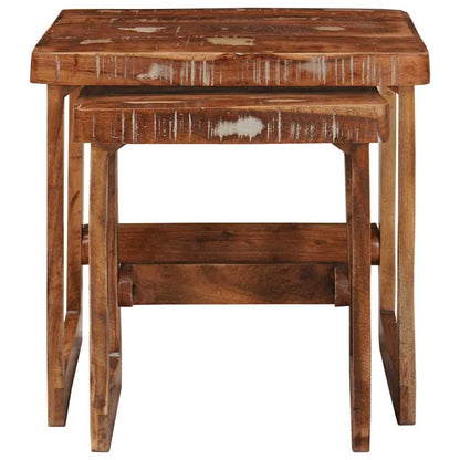 vidaXL Nesting Tables 2 pcs Brown 46 x 46 x 45 cm Solid Reclaim Wood