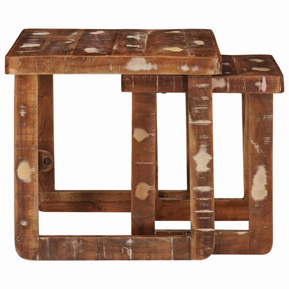 vidaXL Nesting Tables 2 pcs Brown 46 x 46 x 45 cm Solid Reclaim Wood
