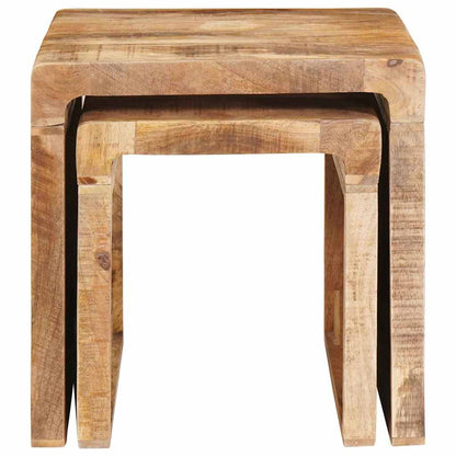 vidaXL Nesting Tables 2 pcs Brown 46 x 40 x 46 cm Solid Mango Wood