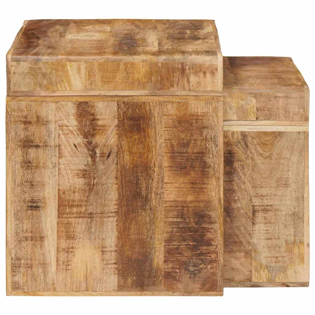 vidaXL Nesting Tables 2 pcs Brown 46 x 40 x 46 cm Solid Mango Wood