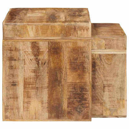 vidaXL Nesting Tables 2 pcs Brown 46 x 40 x 46 cm Solid Mango Wood