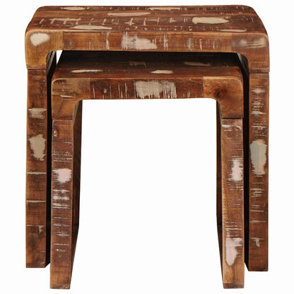 vidaXL Nesting Tables 2 pcs Brown 46 x 40 x 46 cm Solid Reclaim Wood